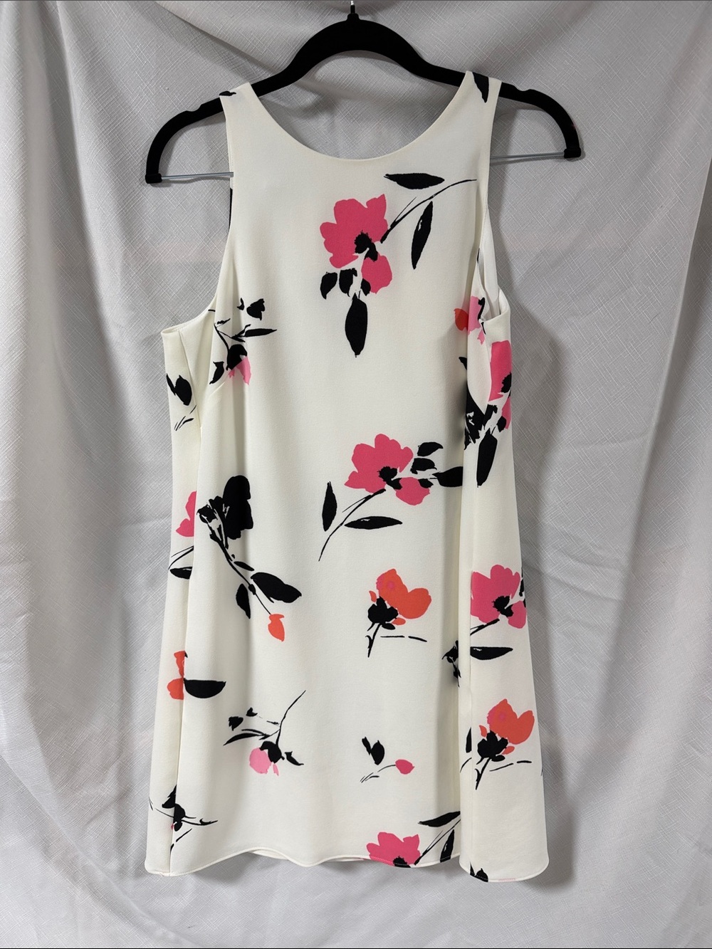 Ralph Lauren Cream Midi Dress with Pink and Black Floral Print